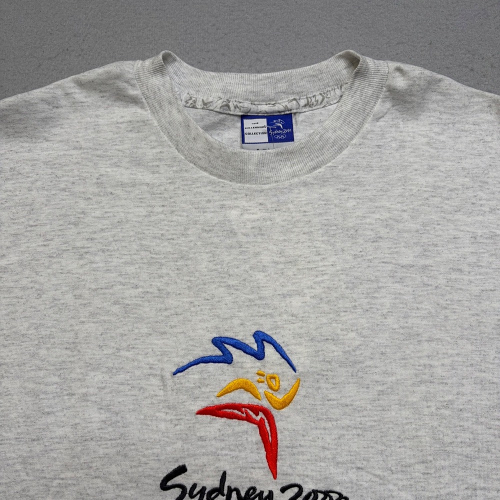 Acme T-Shirt Men XL Gray Sydney 2000 Olympics Embroidered Millennium Vintage NWT - Picture 3 of 9